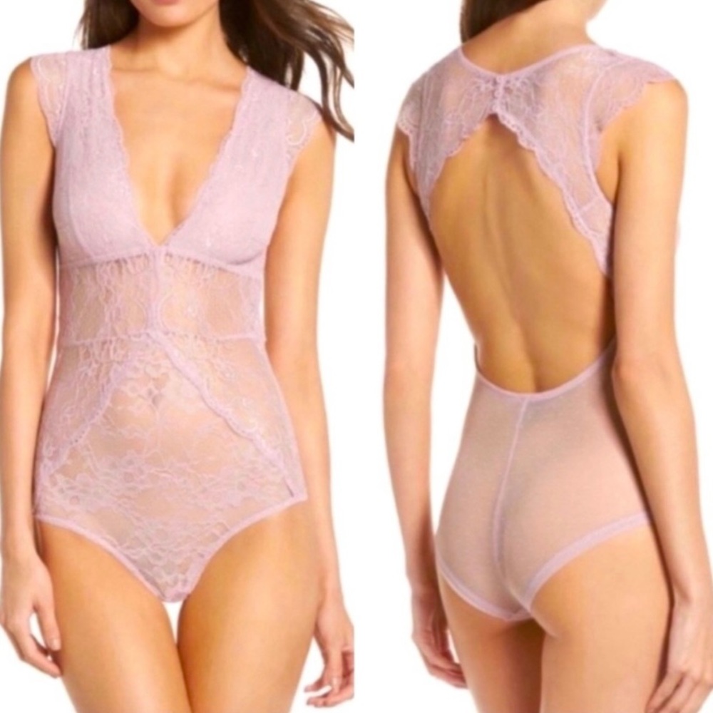 Sam Edelman Lace Dawn Pink Bodysuit - Picture 2 of 11